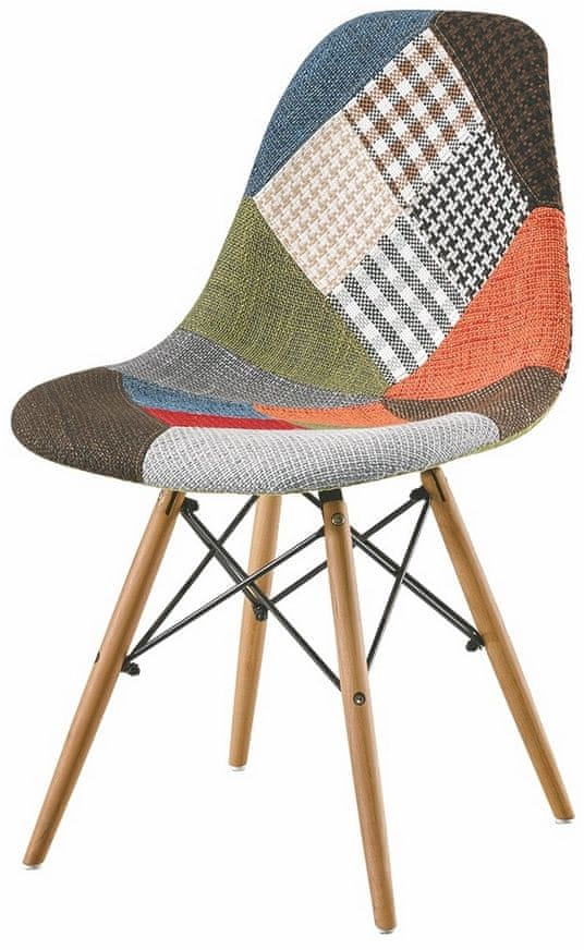 CASARREDO Jedálenská stolička PATTY buk/patchwork
